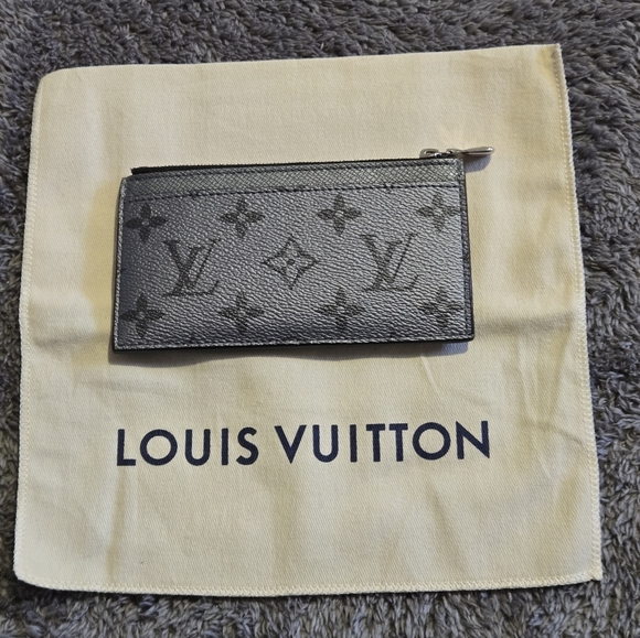 110% Authentic Louis Vuitton Taigarama Coin Card Holder Wallet Gray - Picture 4 of 12